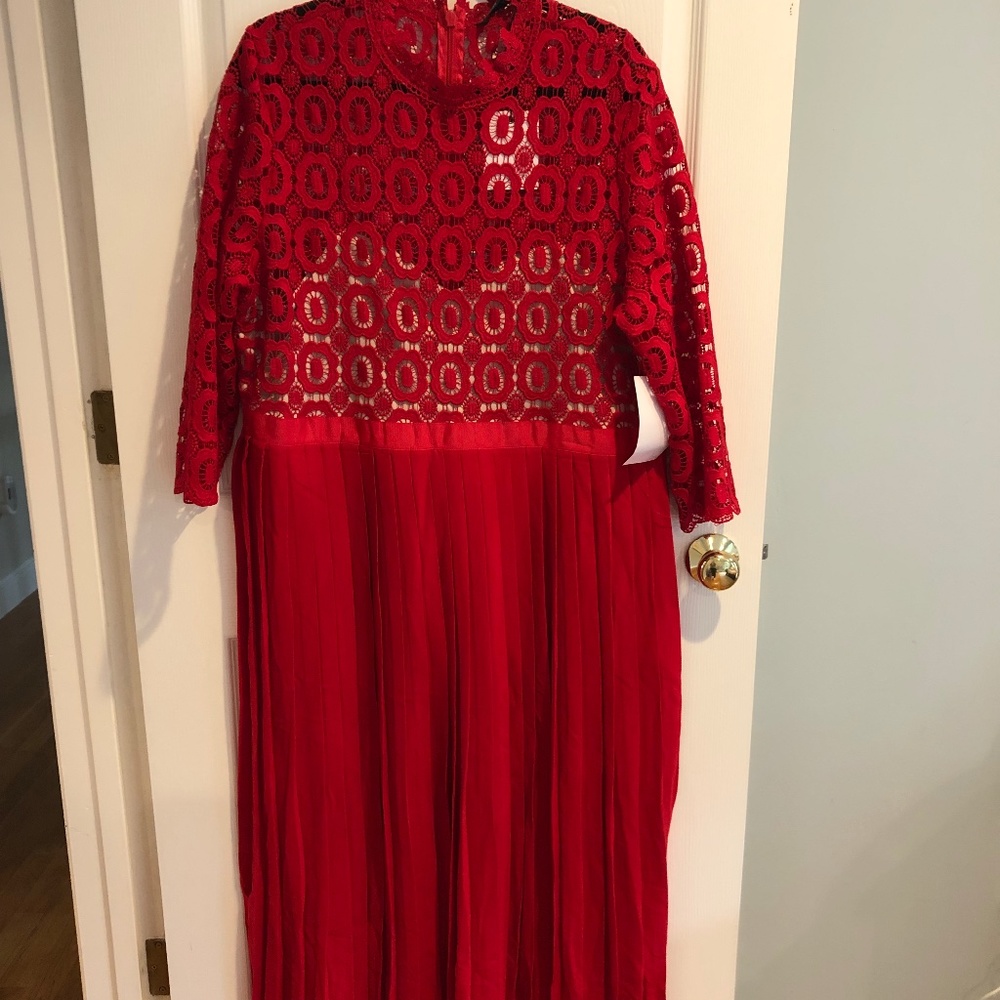 Little Mistress Red lace dress size 20